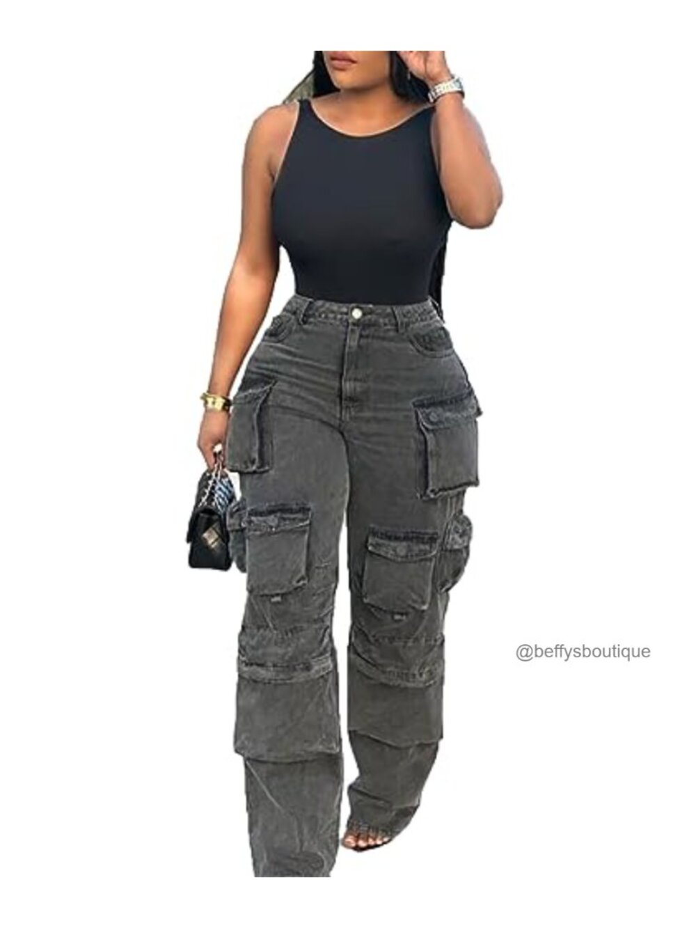 Y2K Cargo High Waist Wide Leg Denim Jeans